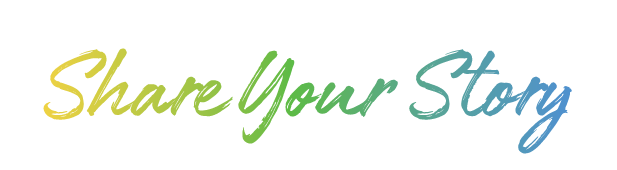 Share Your Story rainbow font title