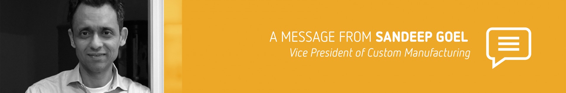 A Message from Sandeep Goel